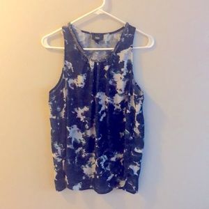 Navy patterned blouse. medium